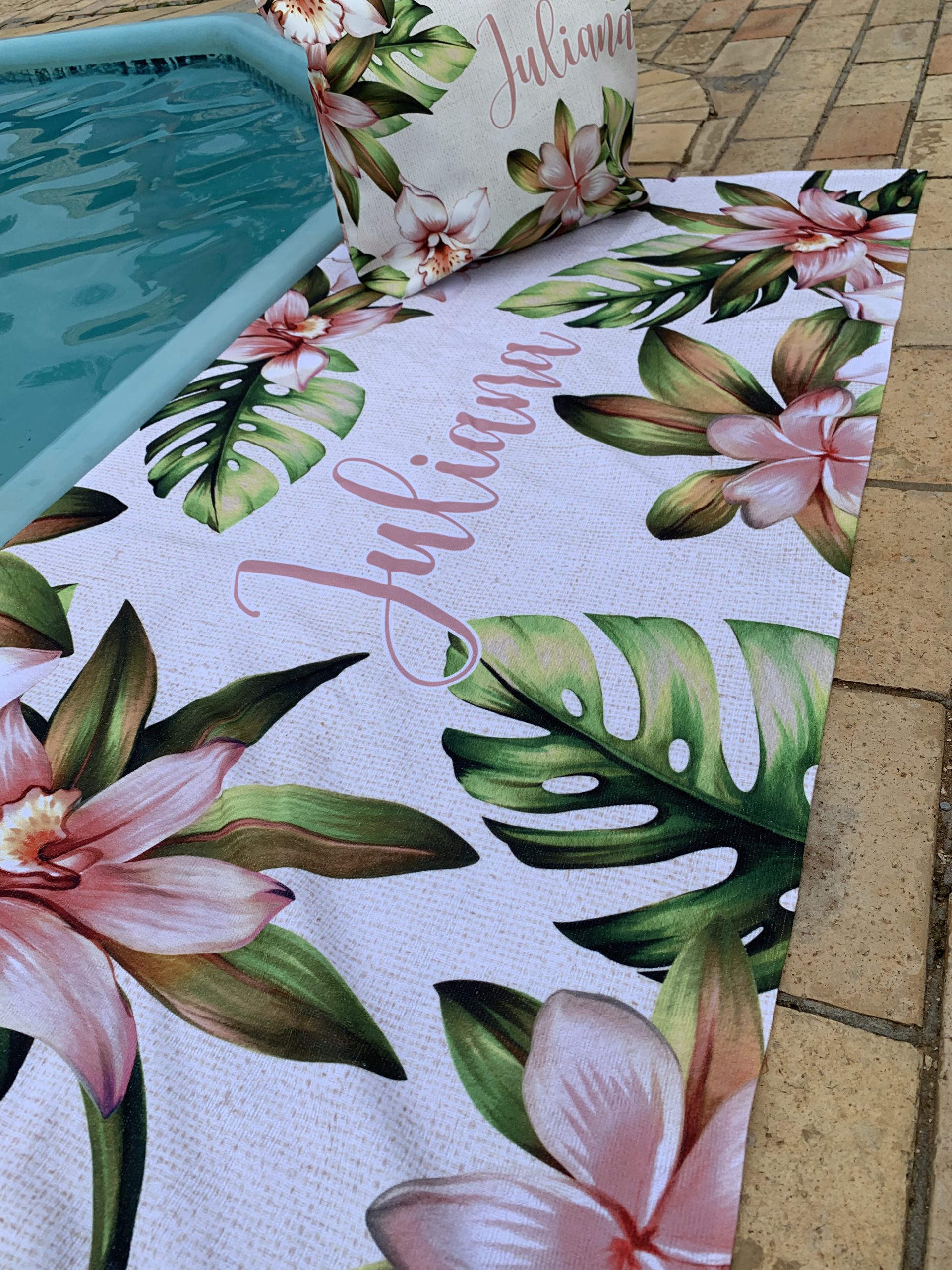 Toalha de Praia Personalizada - Orquídea - Lumaré Personalizados