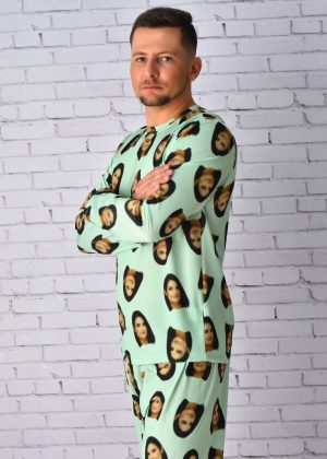 Pijama Malha Masculino com Foto - Verde Claro