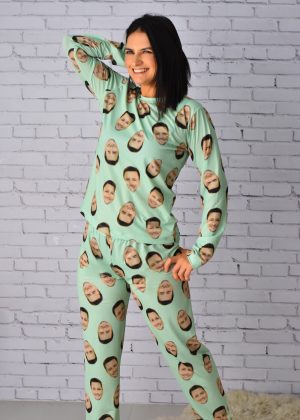Pijama Personalizado com Foto - Verde Claro
