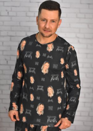 Pijama Masculino Jersey Preto Gamer