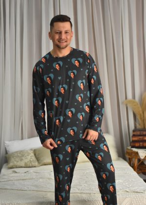 Pijama Masculino Jersey Cinza Escuro