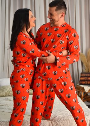 Pijama Casal Jersey Vermelho