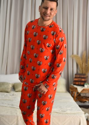 Pijama Masculino Jersey Vermelho
