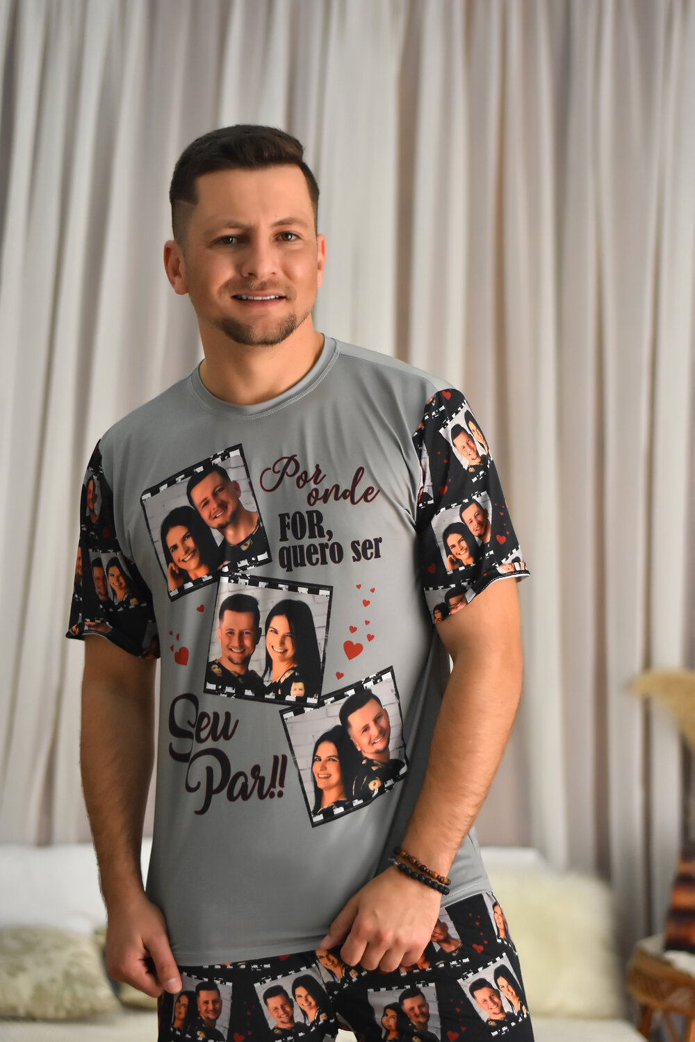 Pornvde - Pijama de Jersey Curto Masculino Personalizado com Foto - Filme - LumarÃ©  Personalizados