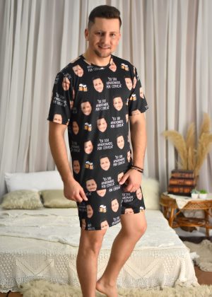 Pijama Masculino Jersey Frase Combinada