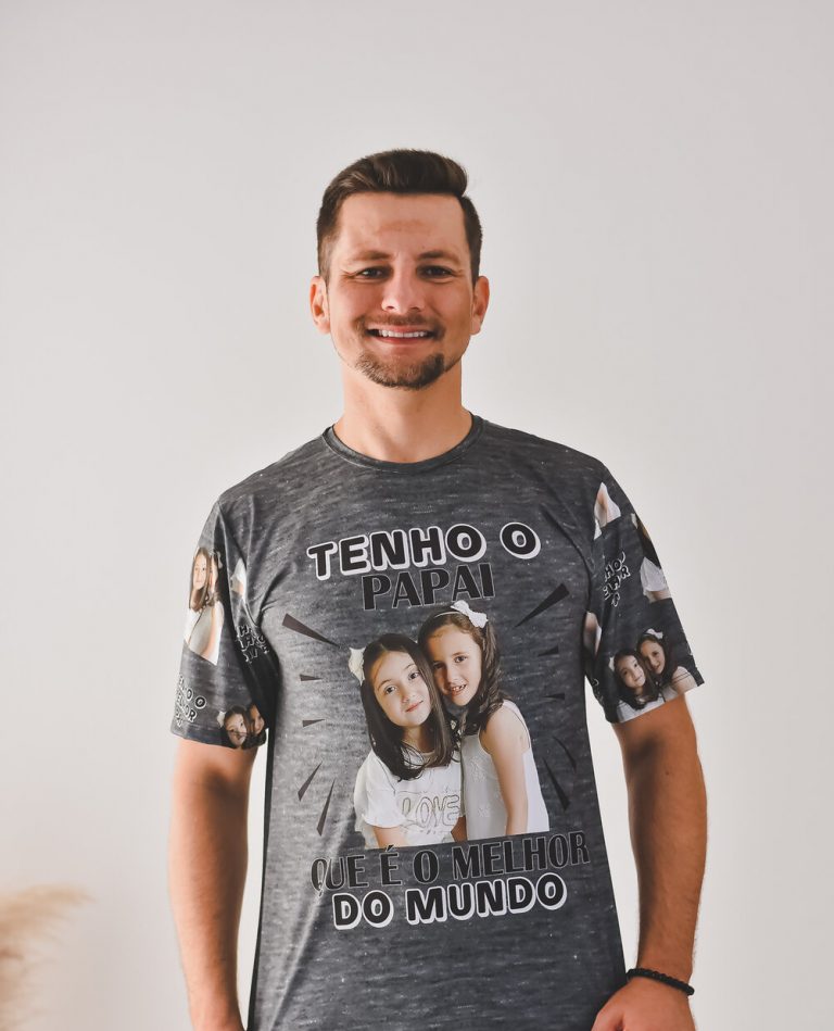 Camiseta de Pijama Personalizada - Melhor Do Mundo - Lumaré Personalizados